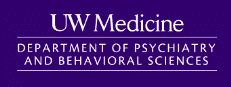 Purple background with UW Medicine Dept of Psychiatry and Behavioral Sciences in white text
