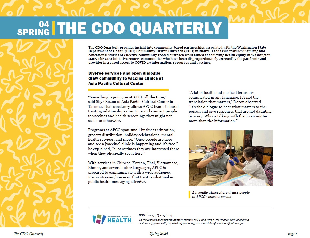 Image of first page of CDO newsletter document