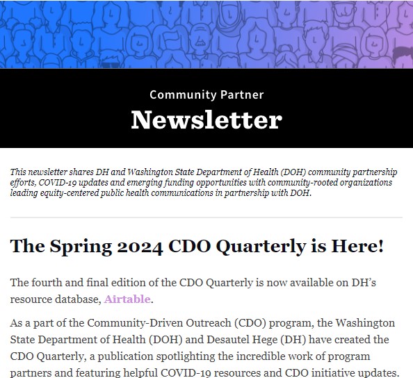 Screenshot of spring 2024 newsletter