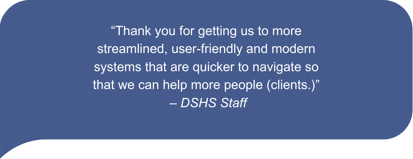 Quote from DSHS Staff