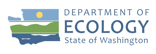 Department of Ecology logo with an outline of Washington filled with nature graphics.