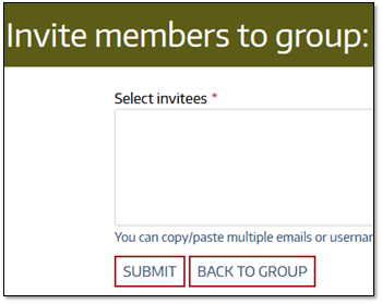 Screenshot of inviting multiple members to a group.