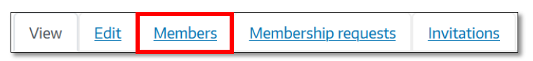 Screenshot of group membership function.