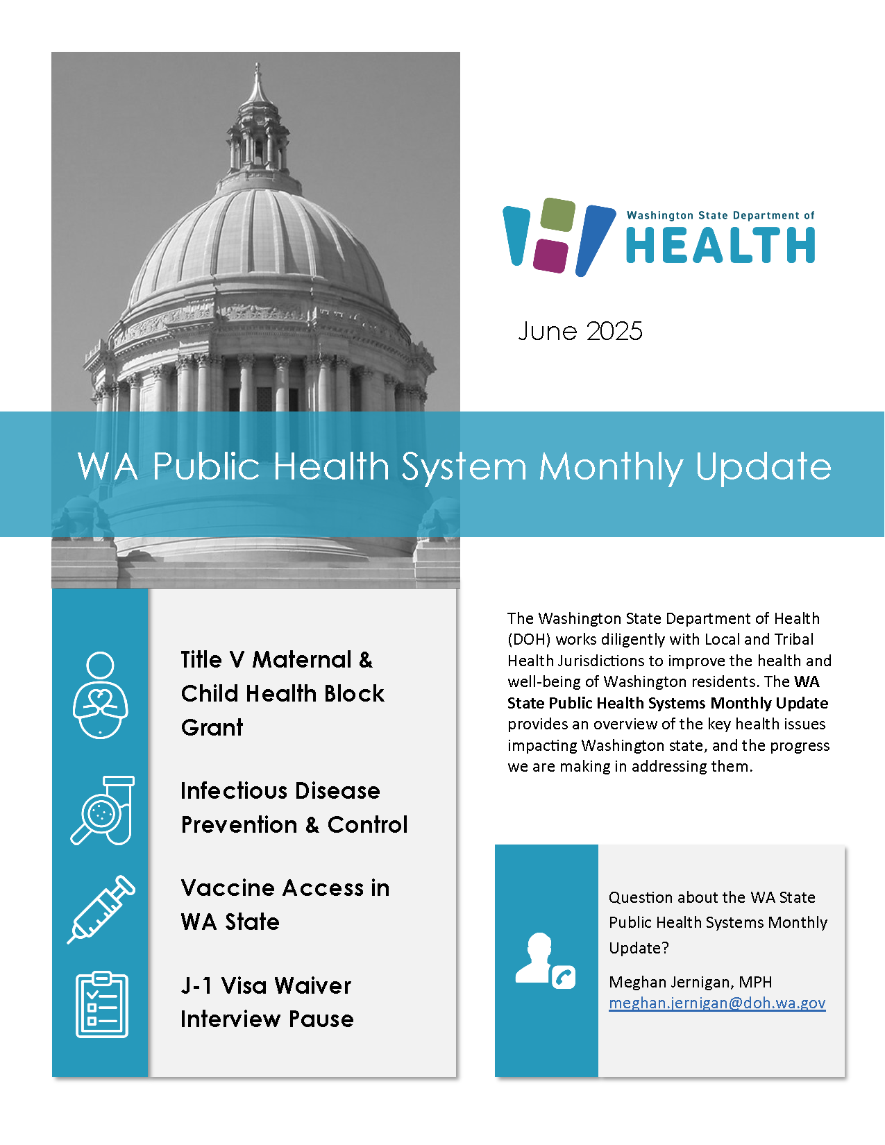 First page of the June edition of the WA State Public Health Systems Monthly Update.
