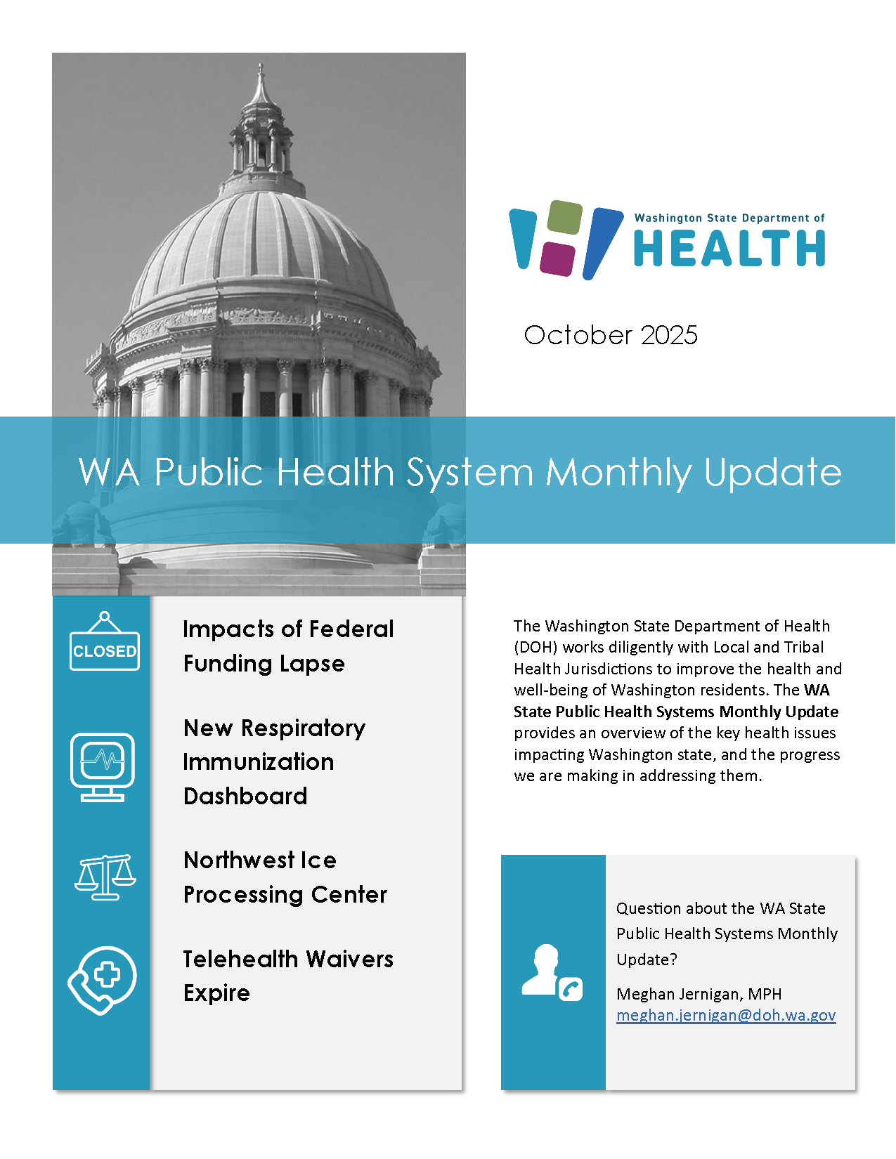 Screenshot of the first page of October's edition.