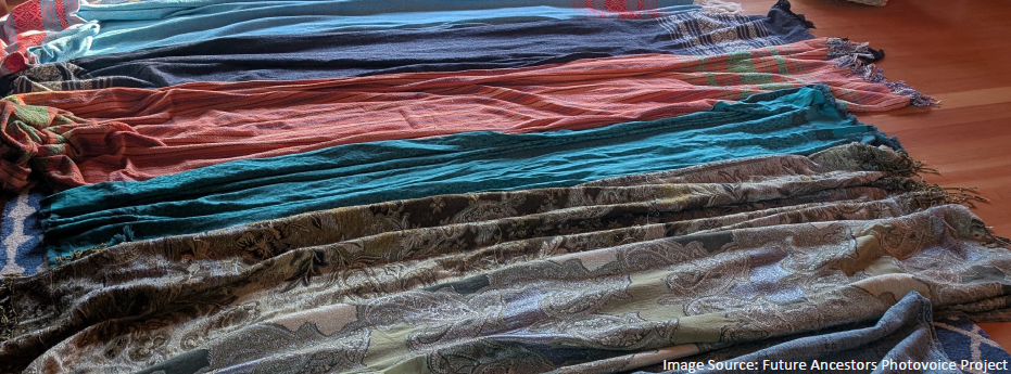 Set of rebozos, traditional birthing cloths for Indigenous communities in Central and South America.