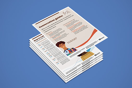 Mockup of conversation guides.