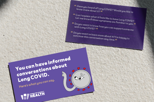 Mockup of Long Covid wallet card.