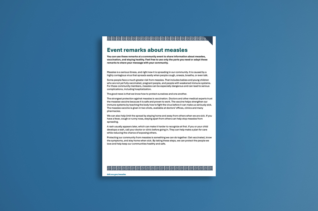 DOH measles event messages