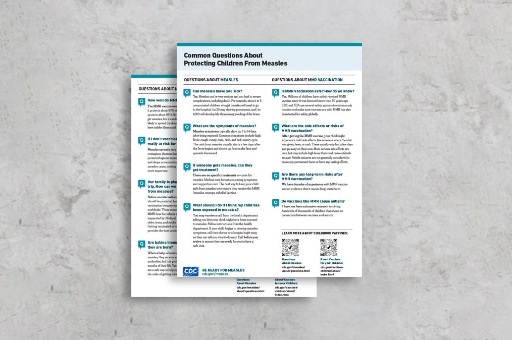 DOH Flyer Common Questions about Protecting Children from Measles FAQs.