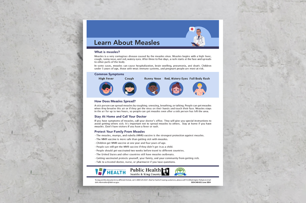 DOH flyer on measles basic information