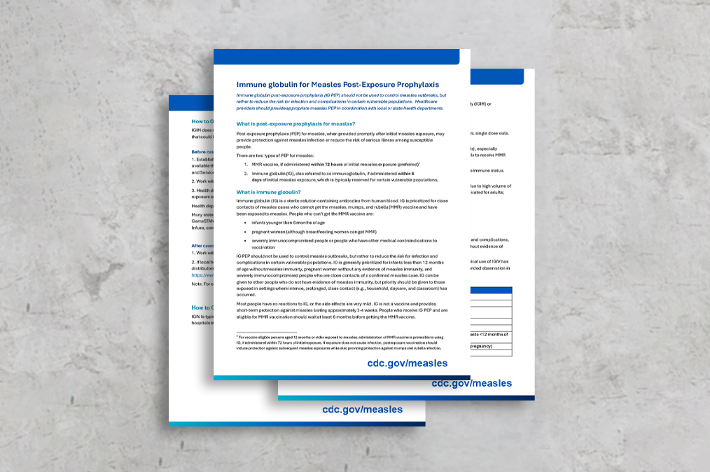 DOH flyer for Immune Globulin Treatment for Measles