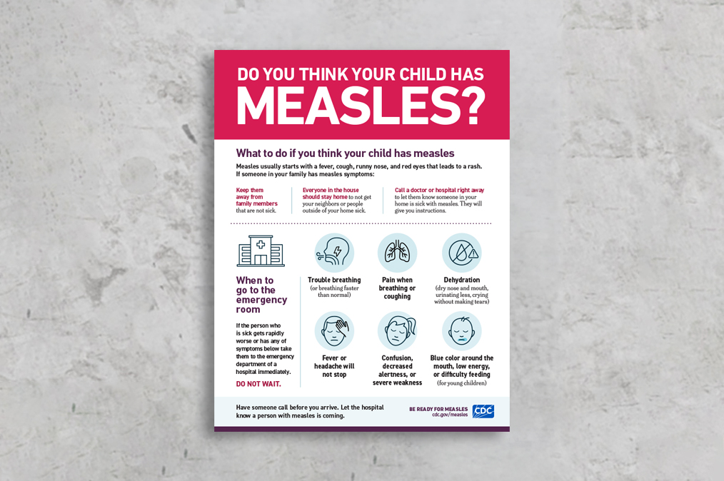 DOH flyer on measles information.