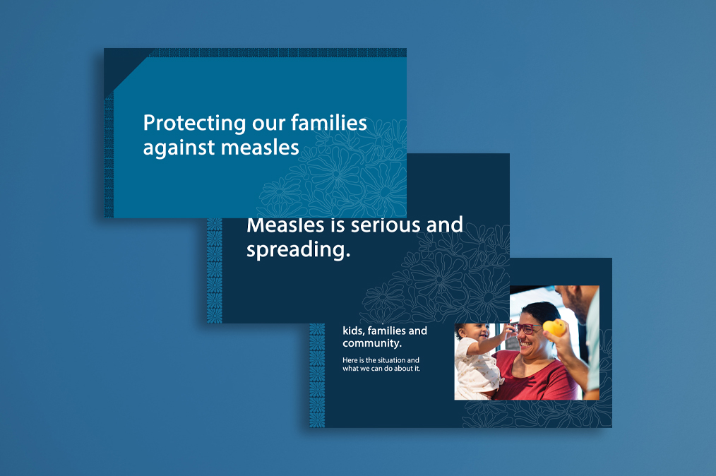 DOH measles information powerpoint mockup.