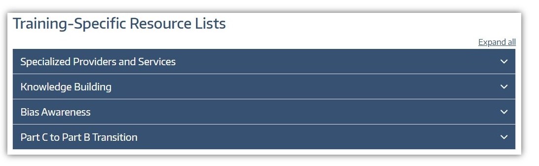 Screenshot of four accordion rows providing best practices for accordion use on webpages.