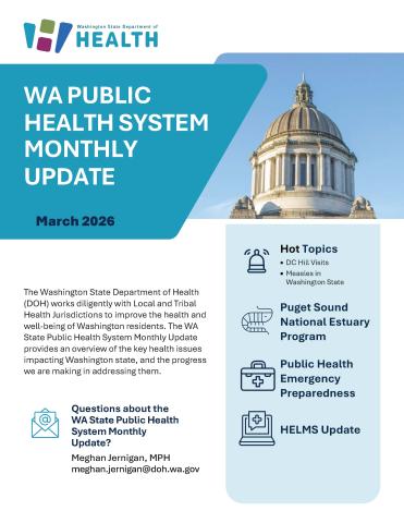 Front page of the March 2026 edition of the WA Public Health System Monthly Update newsletter.