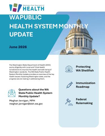 Front page of the WA Public Health System Monthly Update June edition.