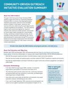 Community Driven Outeach initiative evaluations summary cover.
