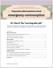 screenshot of the emergency contraception FAQ document