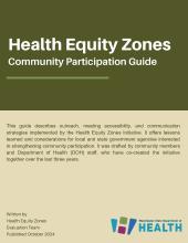 Image of the title page of the English version of the Community Participation Guide, all text.